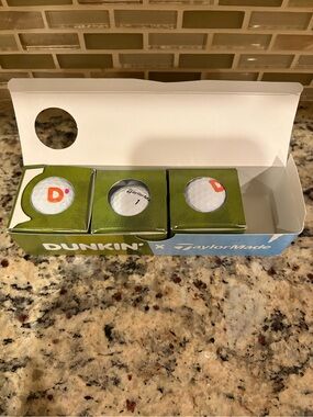 TaylorMade Dunkin' Logo Golf Balls - White with Orange Accent
